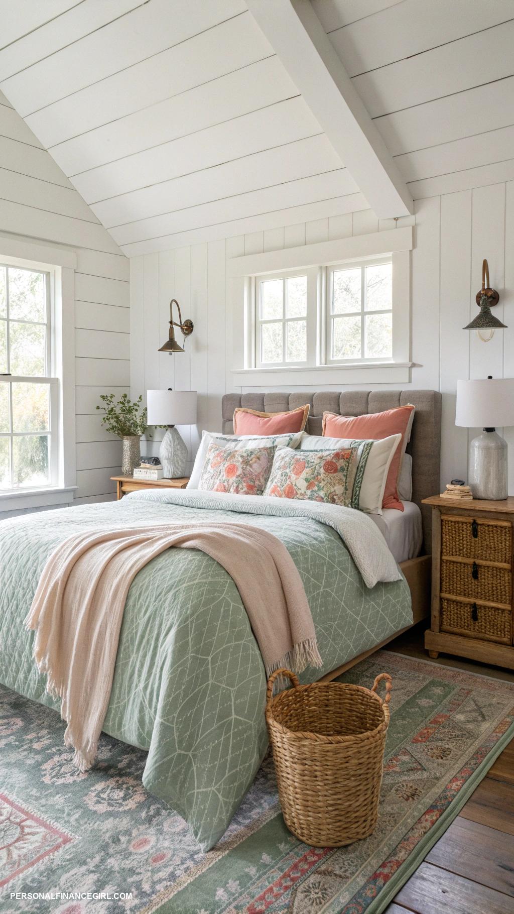 cheap bedroom decor ideas Use bedding to add color and texture