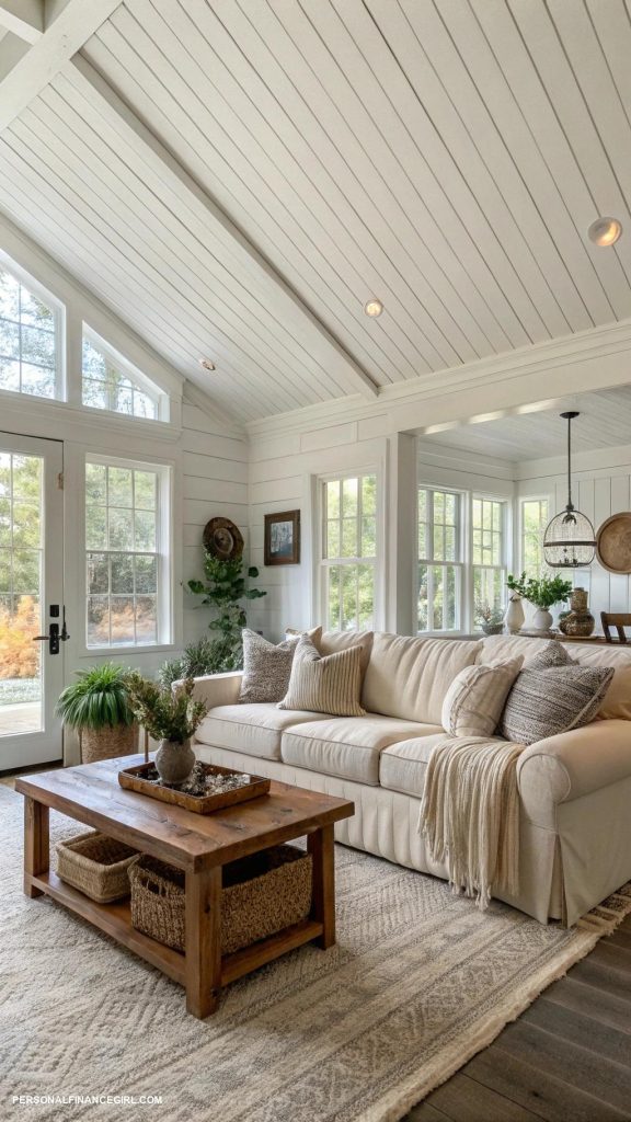 cheap ceiling ideas diy Install beadboard for a classic look