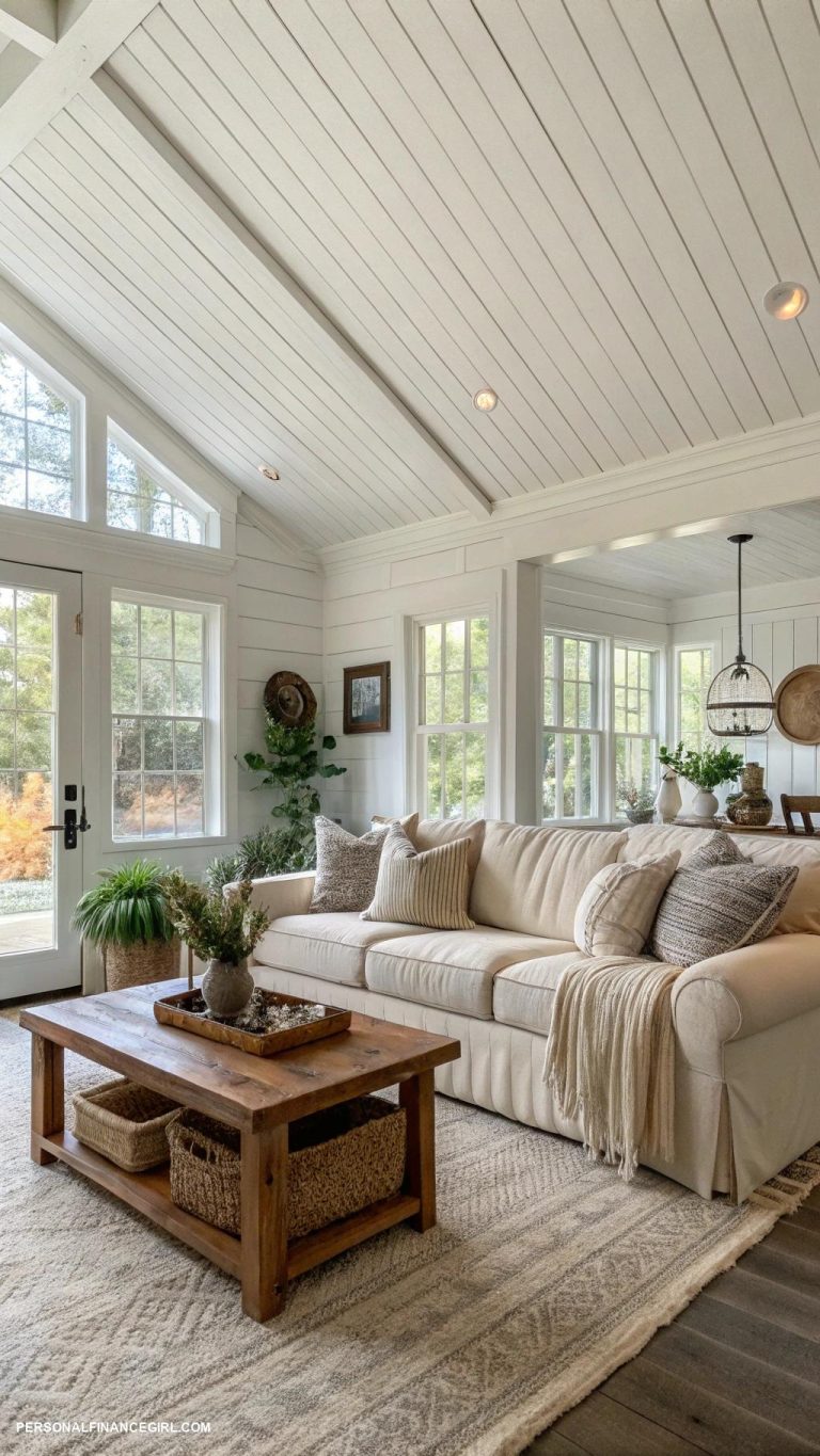 cheap ceiling ideas diy Install beadboard for a classic look