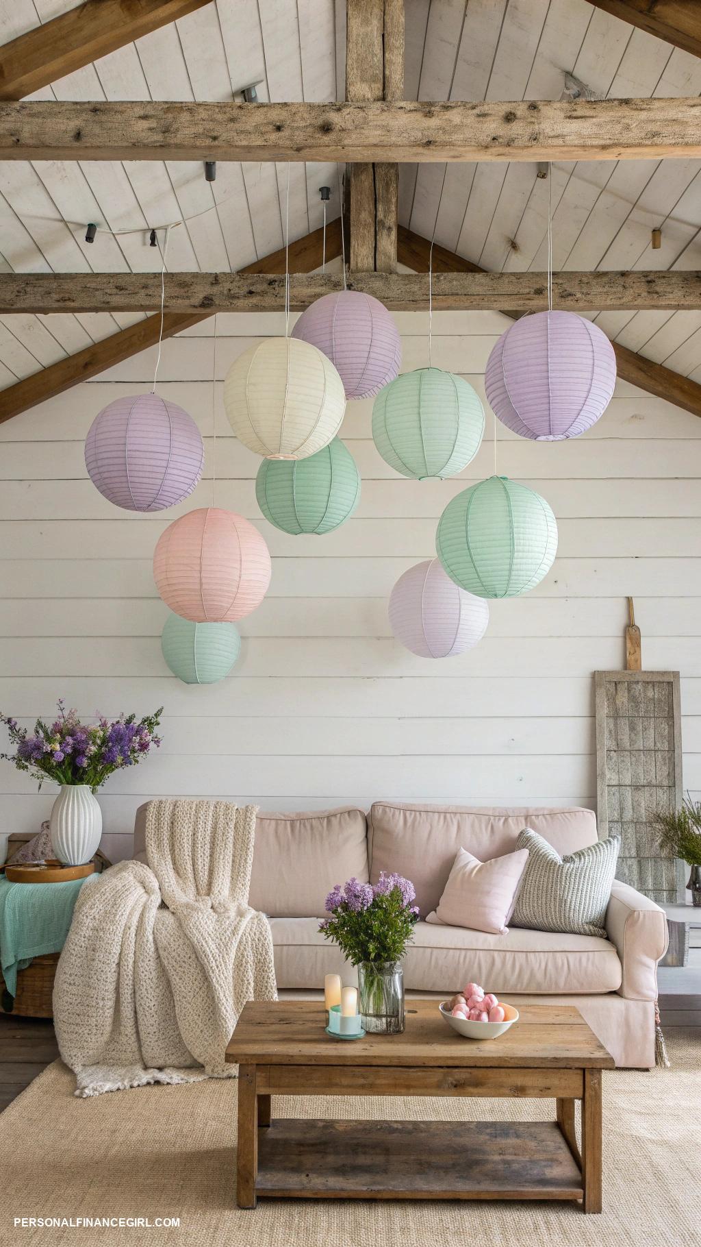 cheap ceiling ideas diy Use paper lanterns for a whimsical touch