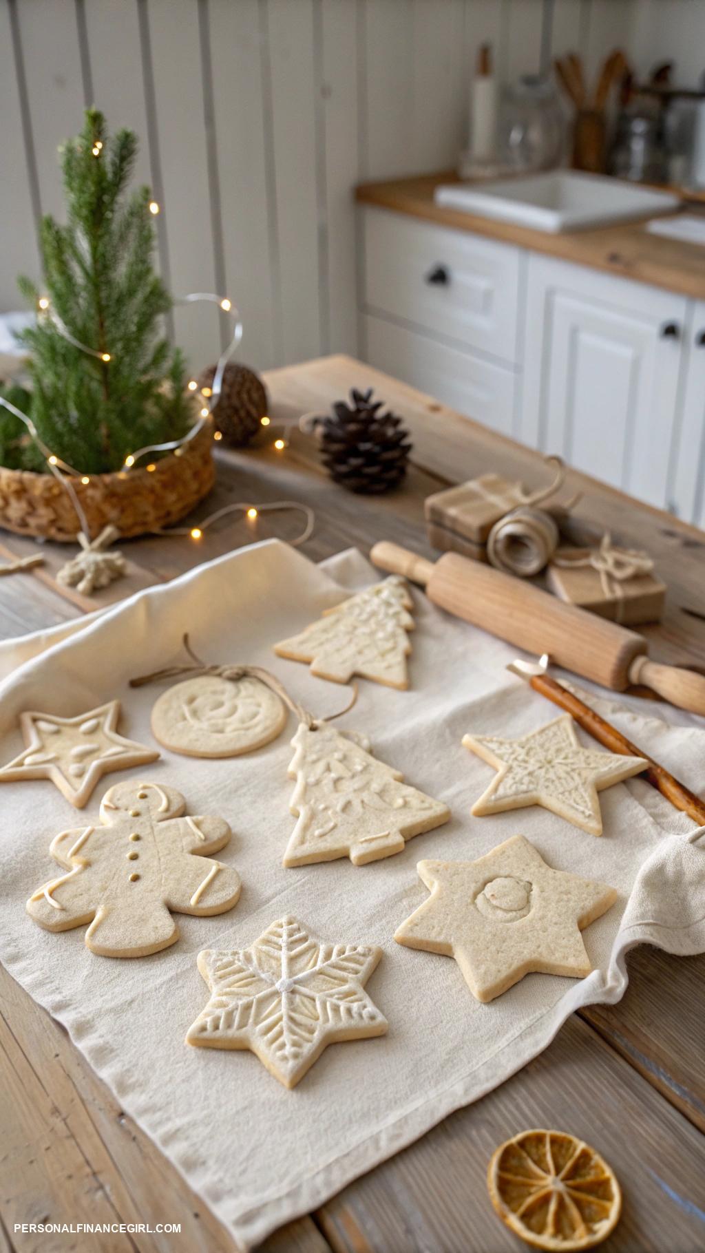 cheap christmas crafts for kids Salt dough ornaments with cookie cutters