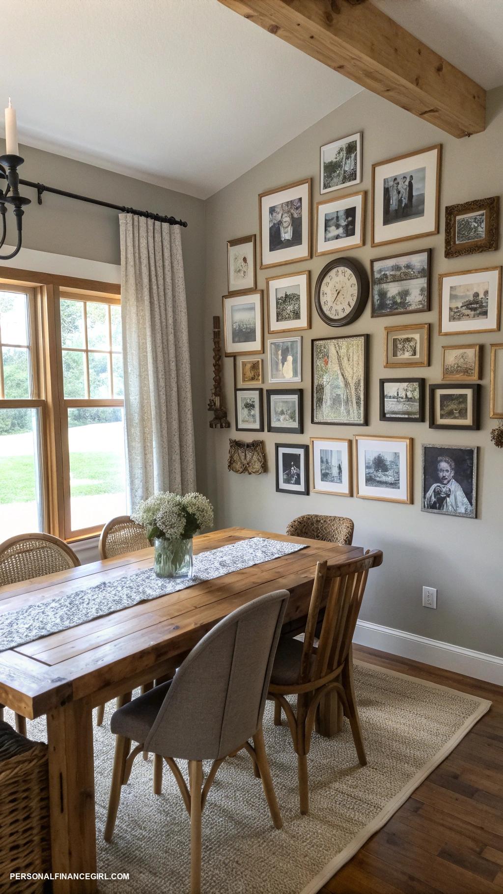 cheap dining room ideas Create a gallery wall with personal photos
