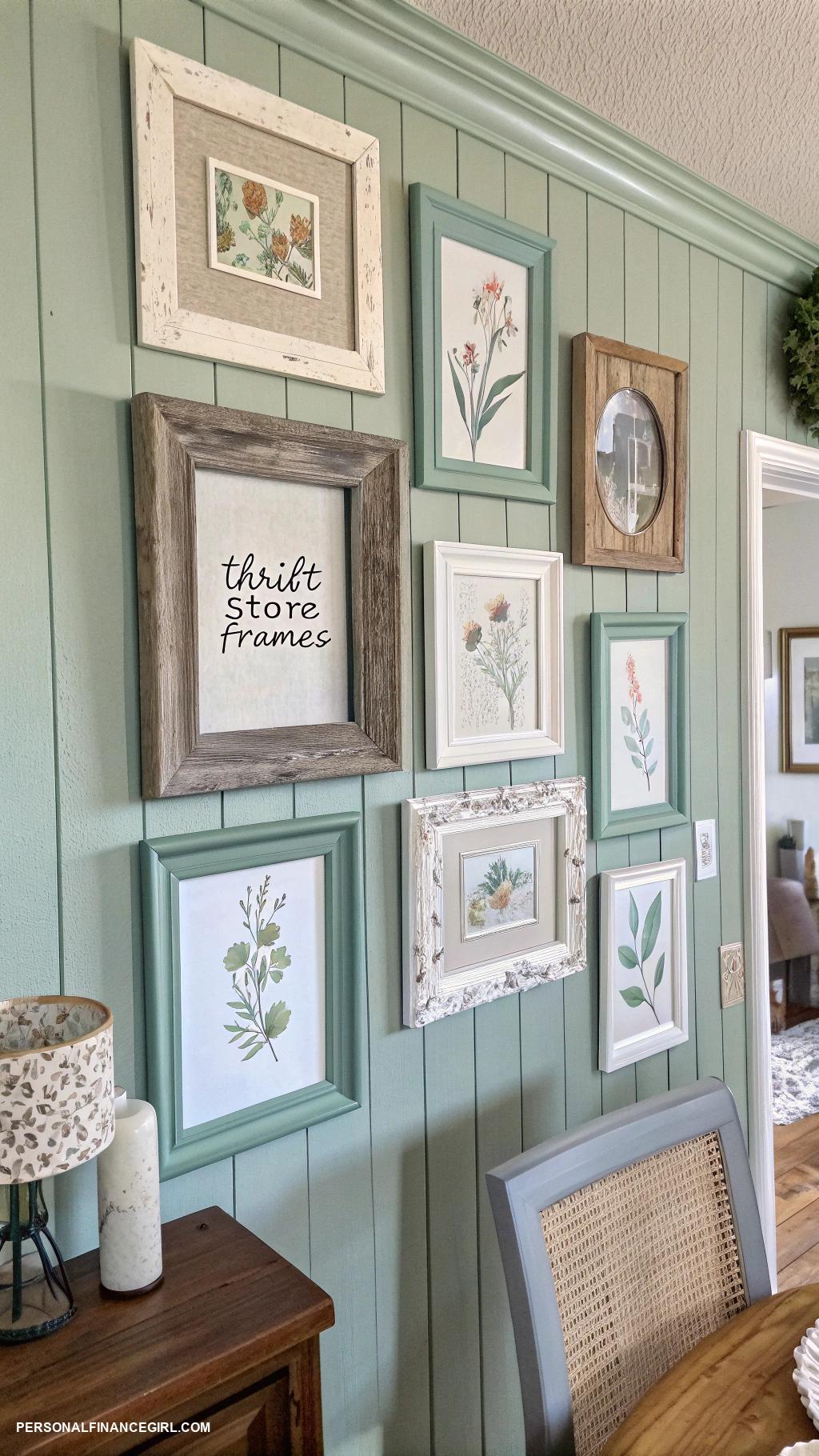 cheap dining room ideas DIY wall art with thrift store frames