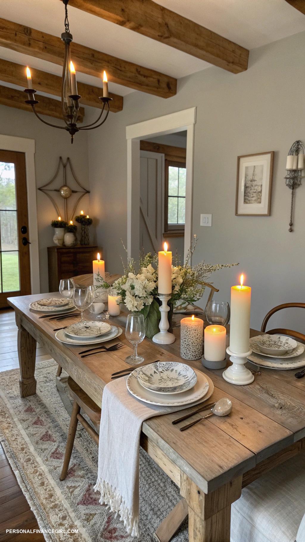 cheap dining room ideas Use candles for ambiance and warmth