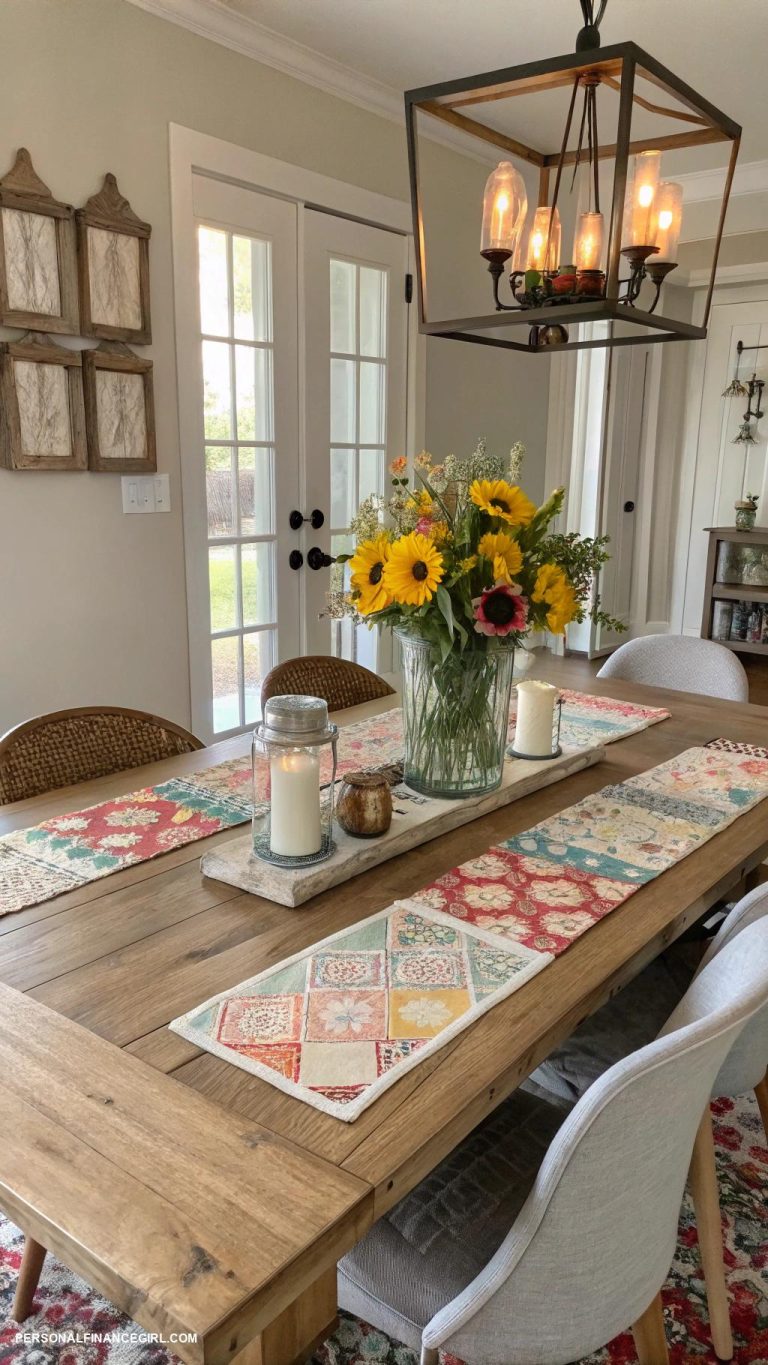 cheap dining room ideas Use placemats to add color and texture