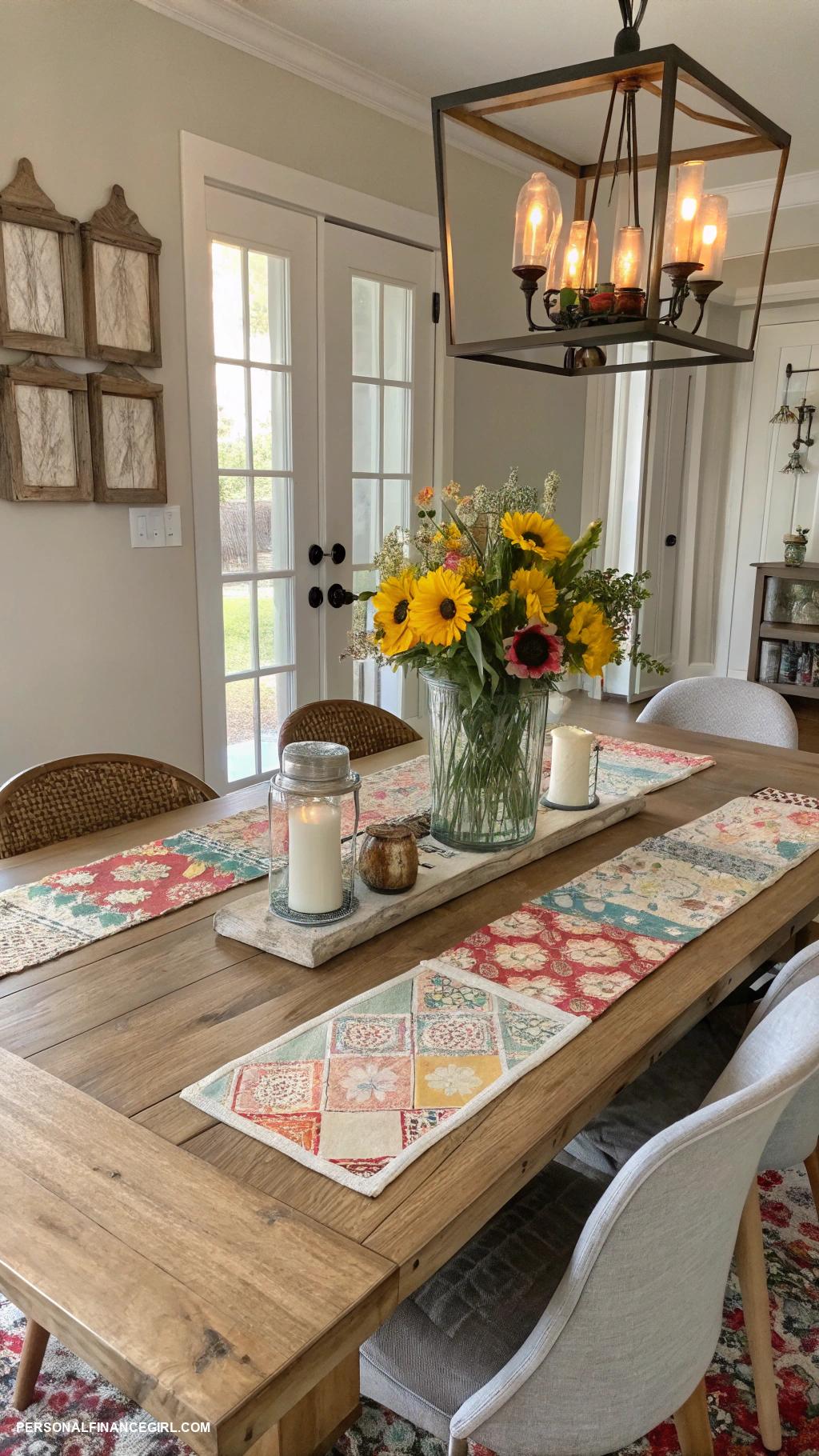 cheap dining room ideas Use placemats to add color and texture
