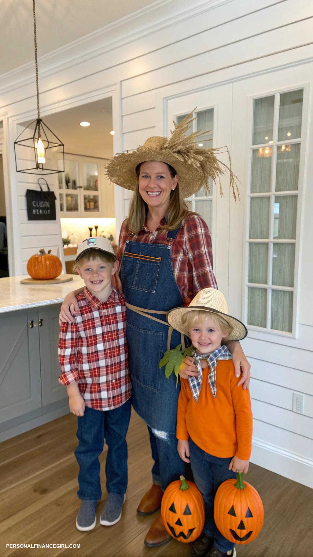 cheap fall family photo ideas Costume dress up at home
