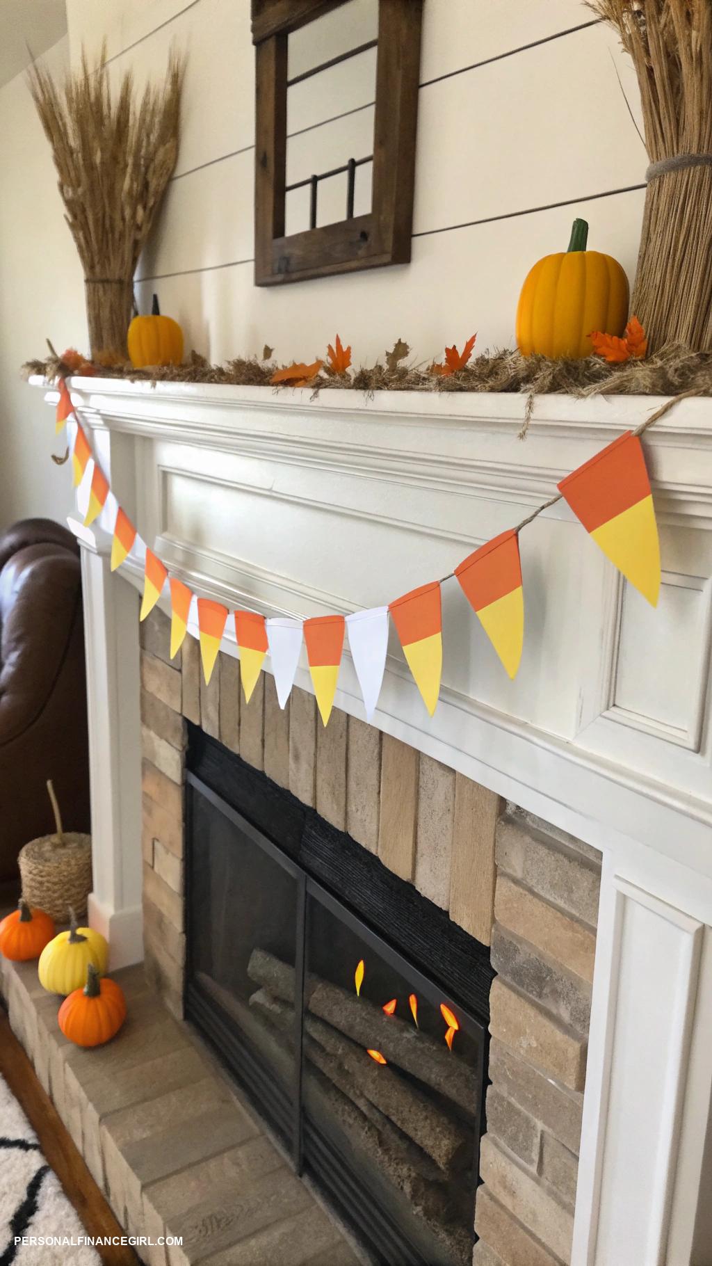cheap halloween crafts for kids DIY candy corn garland