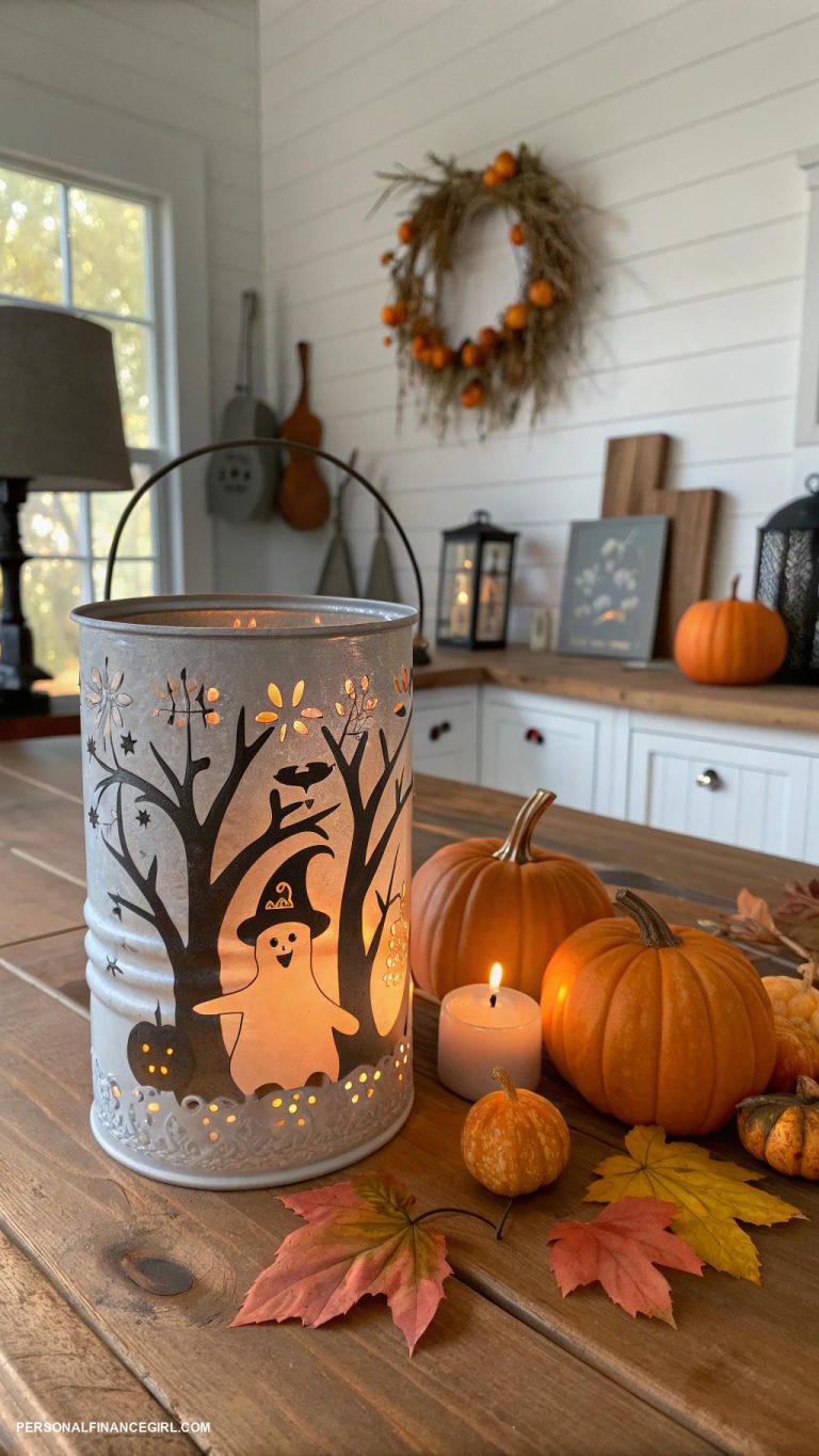 cheap halloween crafts for kids Tin can lanterns