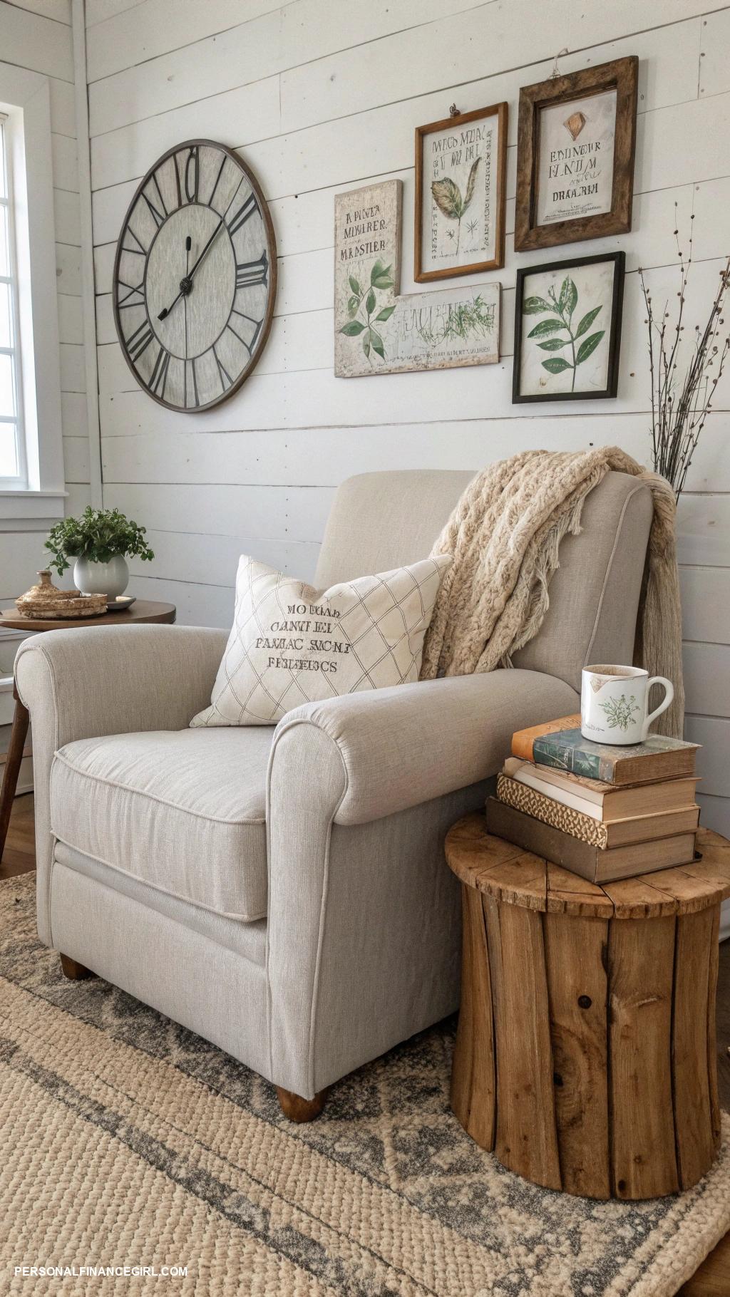 cheap living room ideas Create a cozy reading nook