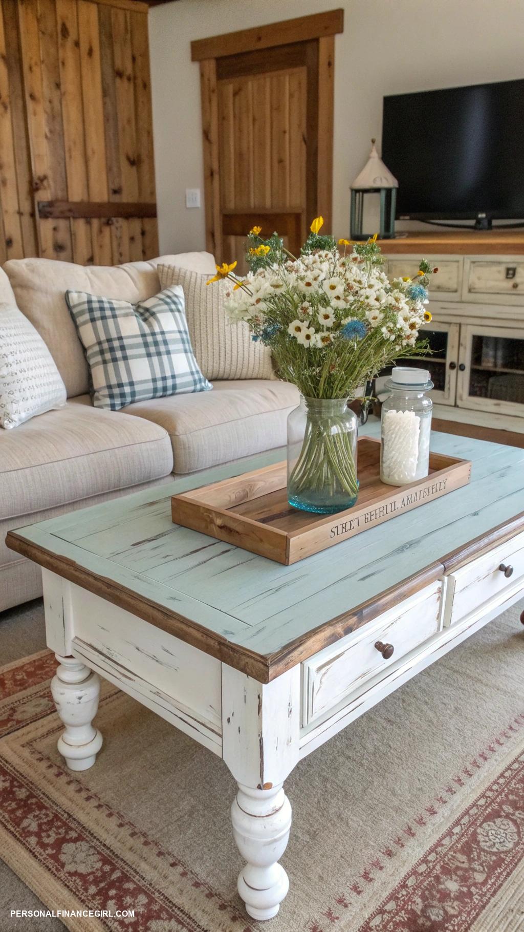 cheap living room ideas Repurpose old furniture with paint