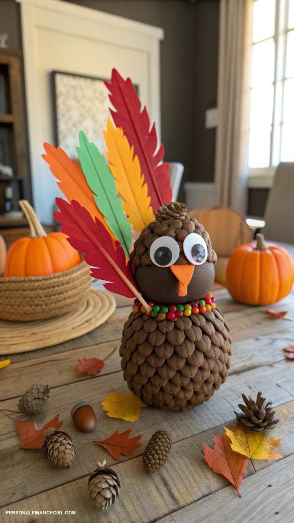 cheap thanksgiving crafts for kids Acorn turkey puppets