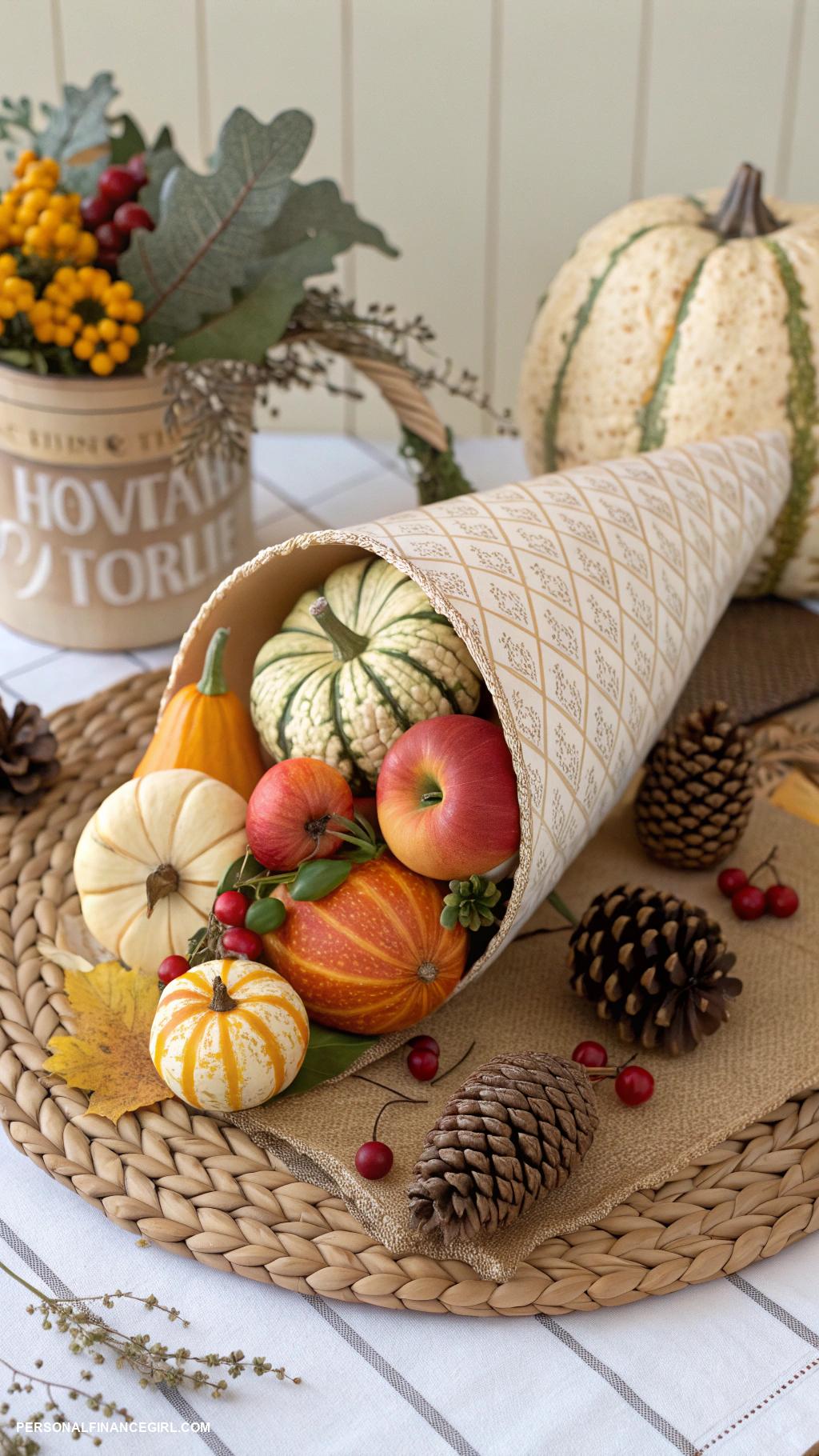 cheap thanksgiving crafts for kids Cornucopia made from paper