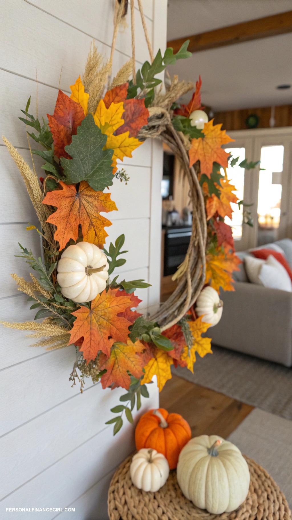 cheap thanksgiving crafts for kids Leafy gratitude wreaths