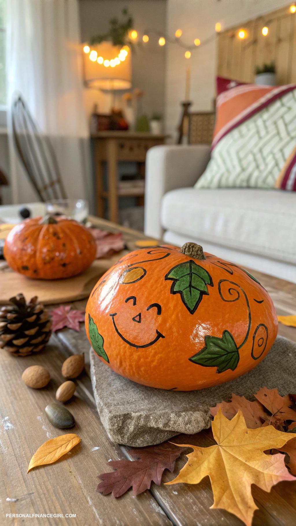 cheap thanksgiving crafts for kids Pumpkin rock painting
