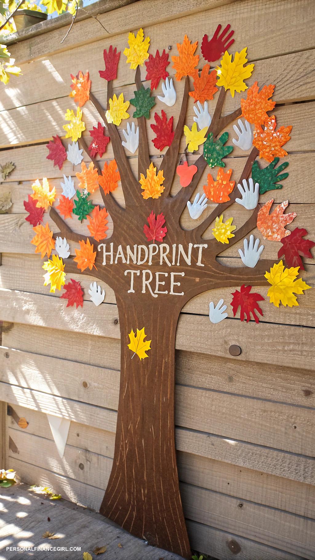 cheap thanksgiving crafts for kids Thankful handprint tree
