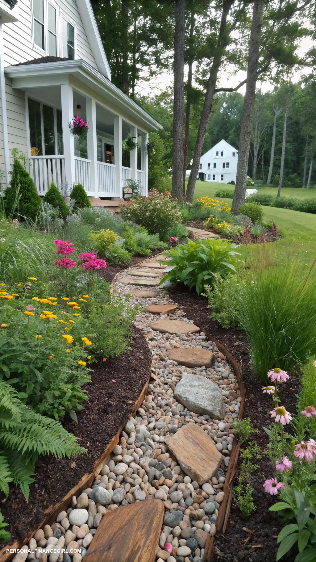 cheap walkway ideas Mulch path for natural look