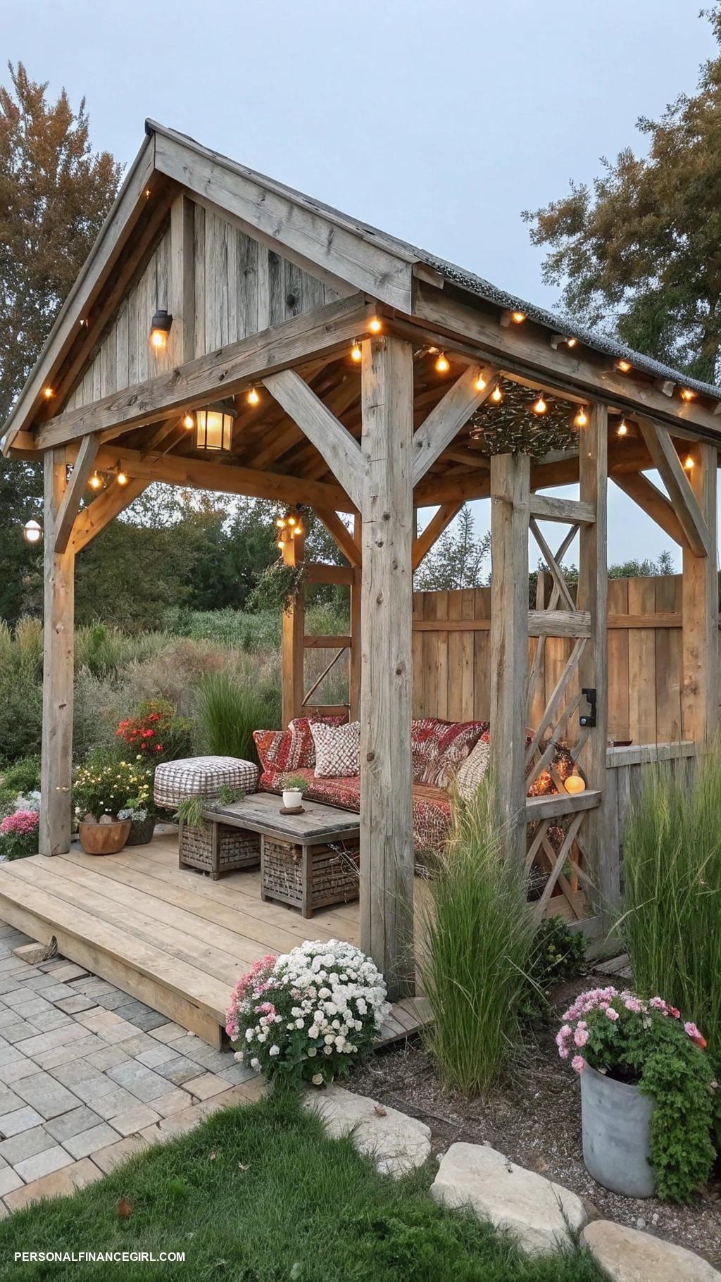 diy gazebo ideas cheap Build with reclaimed wood for low cost