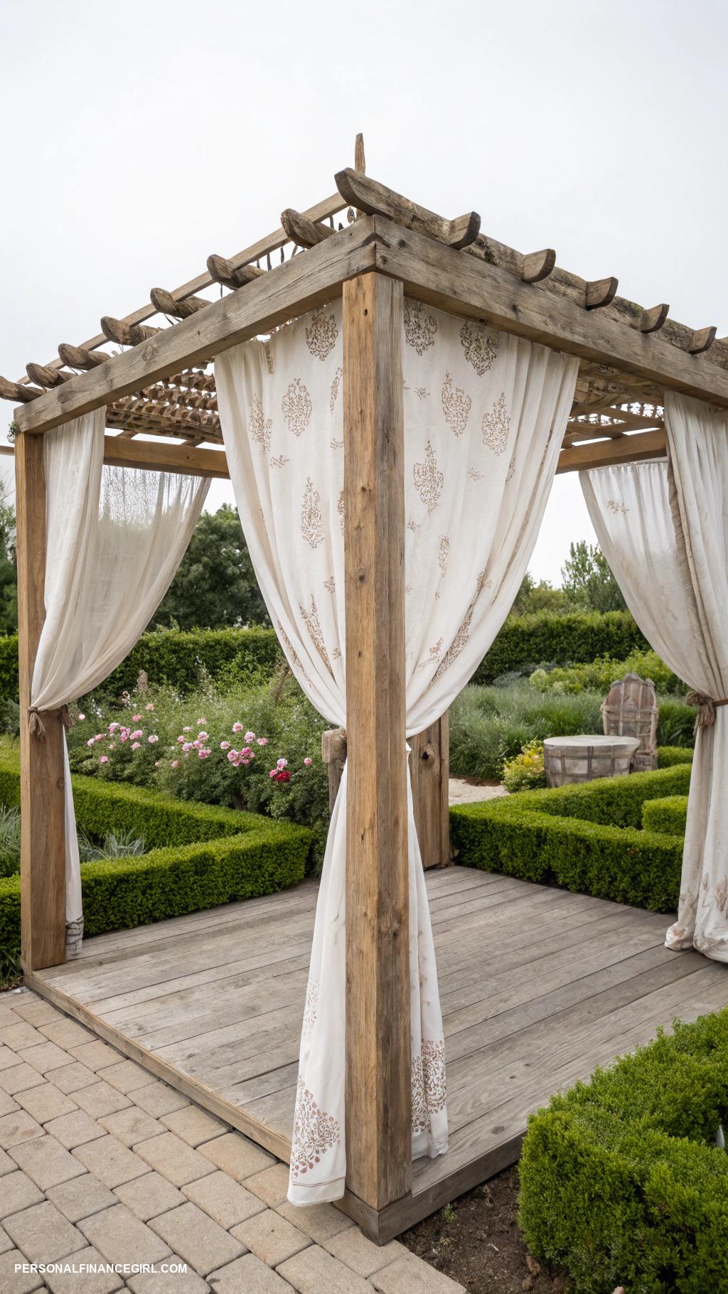 diy gazebo ideas cheap Create a fabric canopy over a simple frame