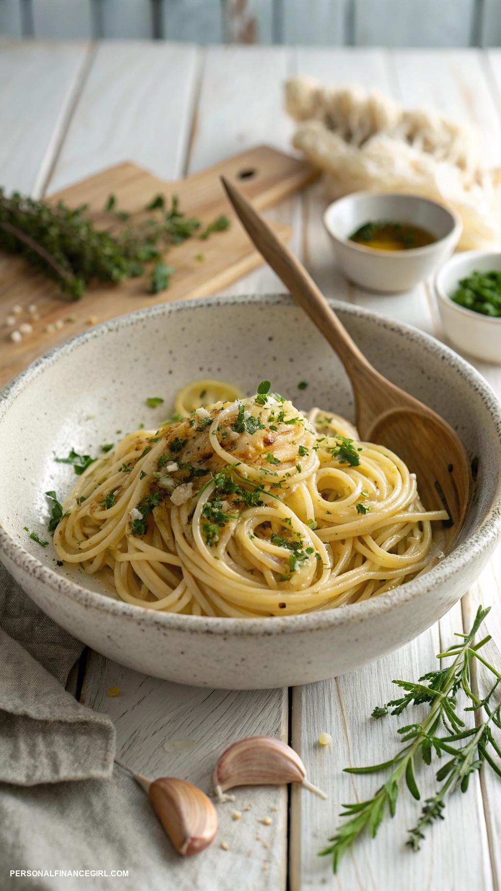 extremely cheap meals Pasta with garlic and olive oil