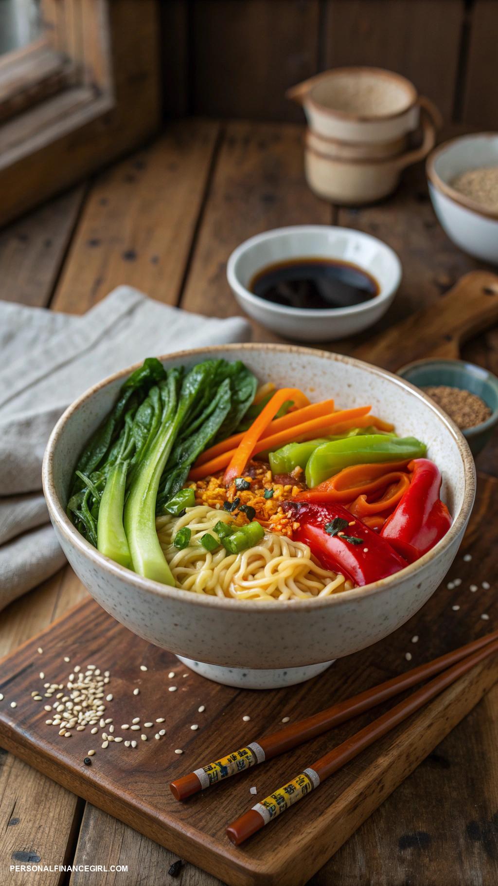 extremely cheap meals Ramen noodles with added vegetables