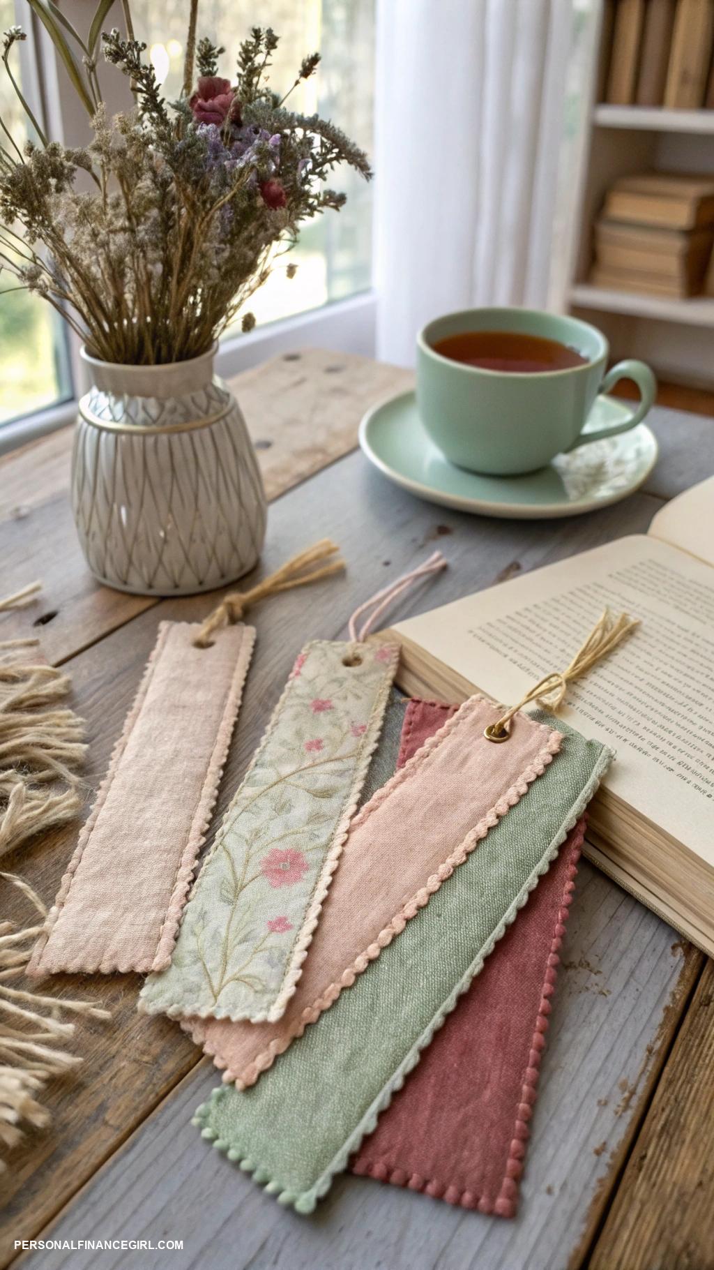 frugal crafts Create fabric scrap bookmarks