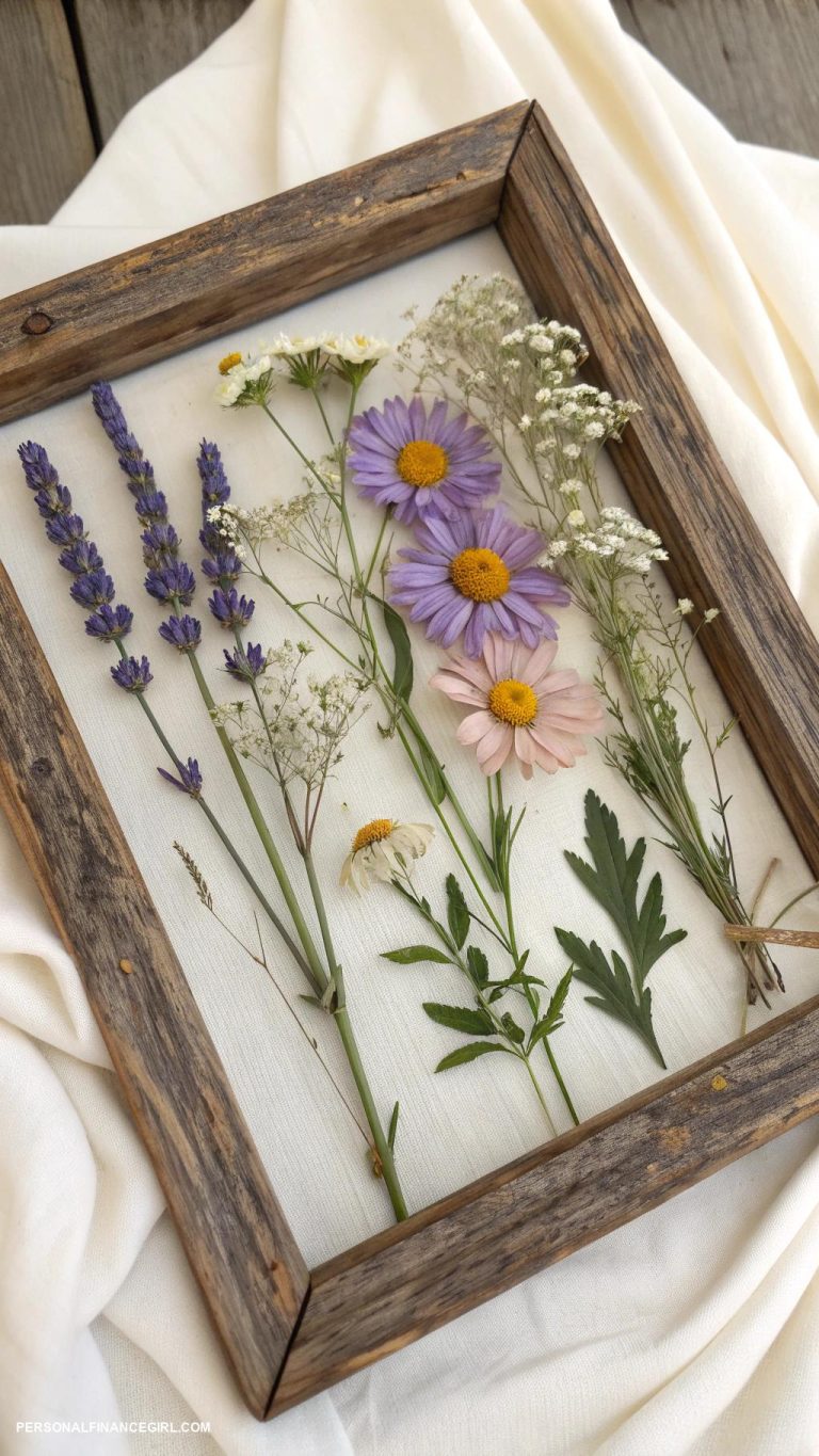 frugal crafts Framed pressed flower art