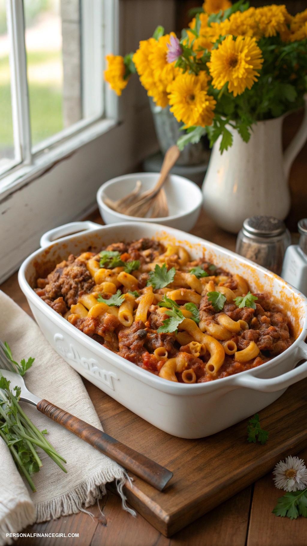 cheap casserole recipes Chili mac with ground beef
