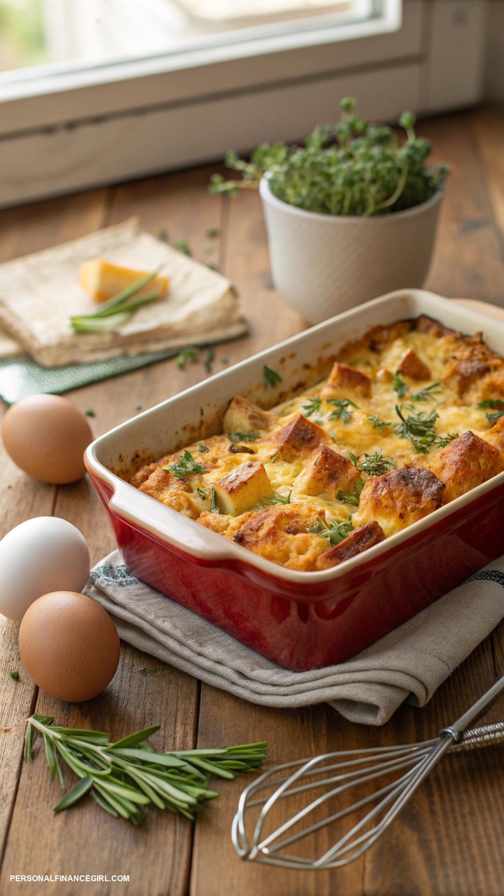 cheap casserole recipes Egg and cheese breakfast strata
