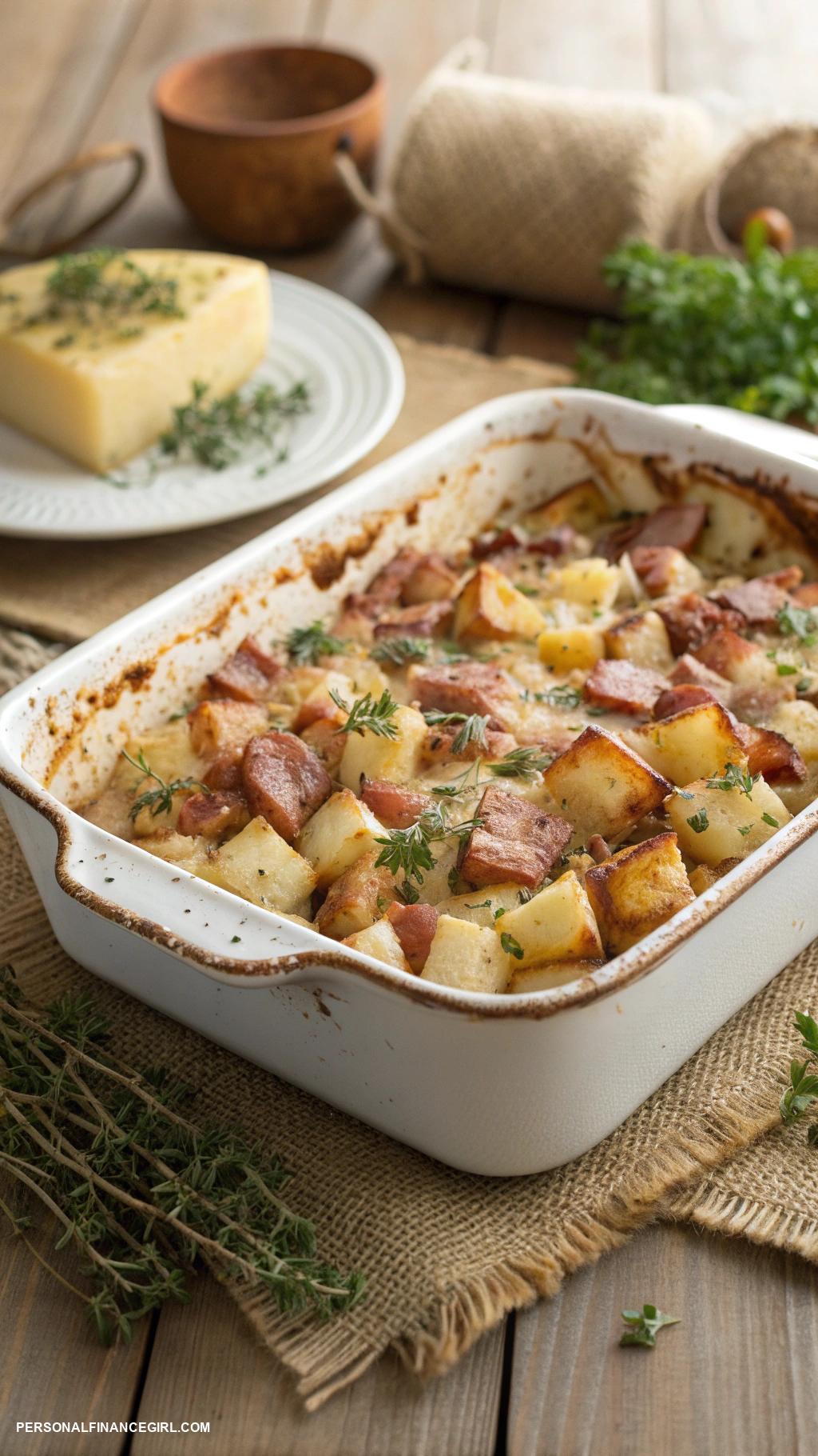 cheap casserole recipes Potato and ham hash casserole