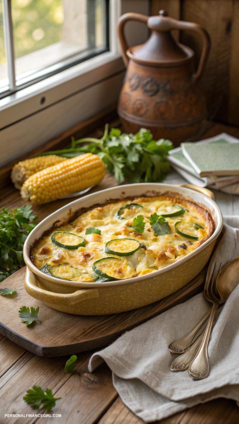 cheap casserole recipes Zucchini and corn cheese bake