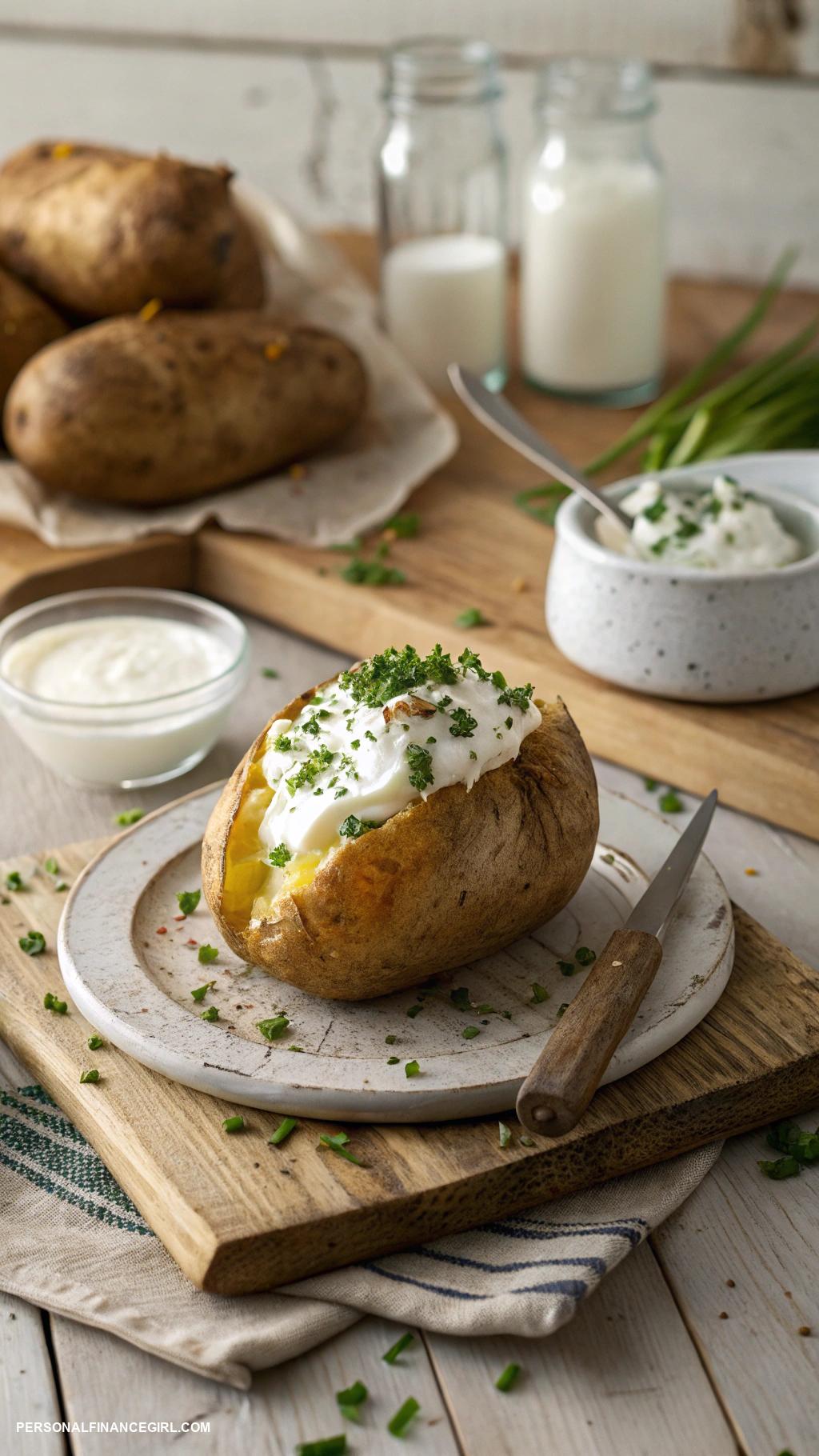 cheap meals on a budget Baked potatoes with sour cream