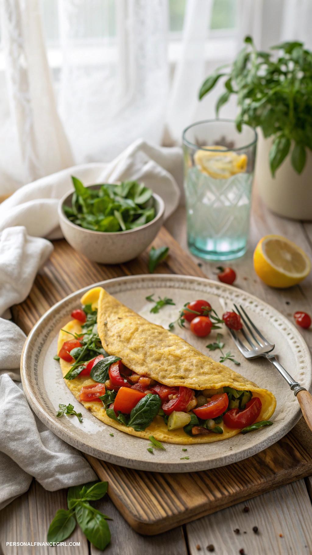 cheap meals on a budget Omelette with leftover vegetables