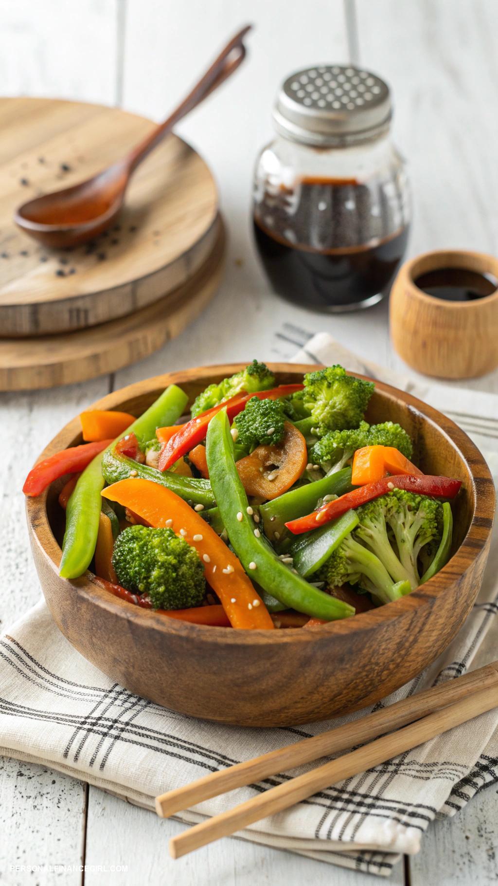 cheap meals on a budget Vegetable stir fry with soy sauce