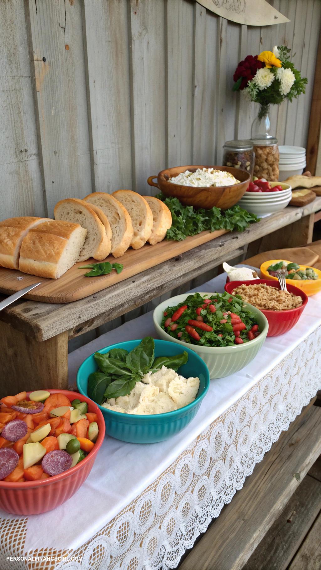 cheap wedding food ideas DIY sandwich station