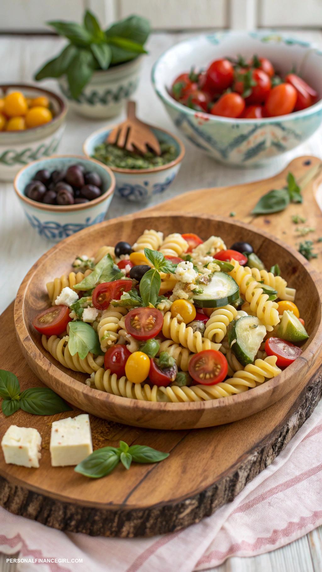 cheap wedding food ideas Pasta salad with seasonal vegetables