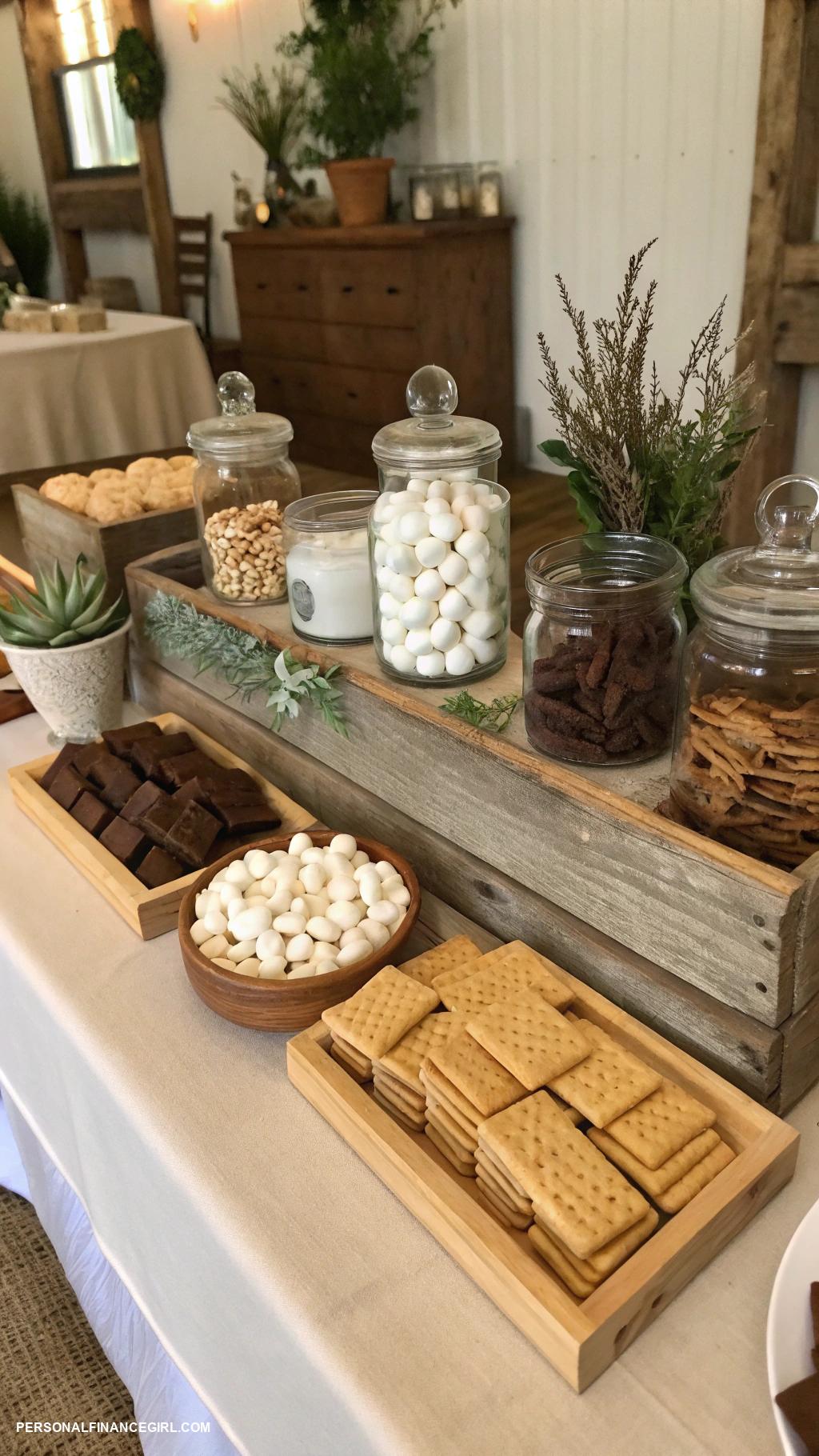 cheap wedding food ideas Smores bar for dessert