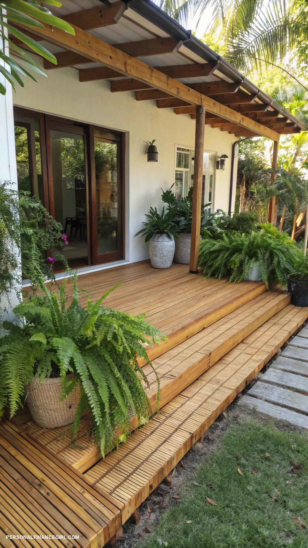 deck skirting ideas cheap Add bamboo slats for tropical style
