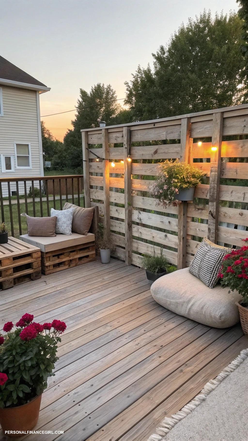 deck skirting ideas cheap Build a pallet fence around the deck