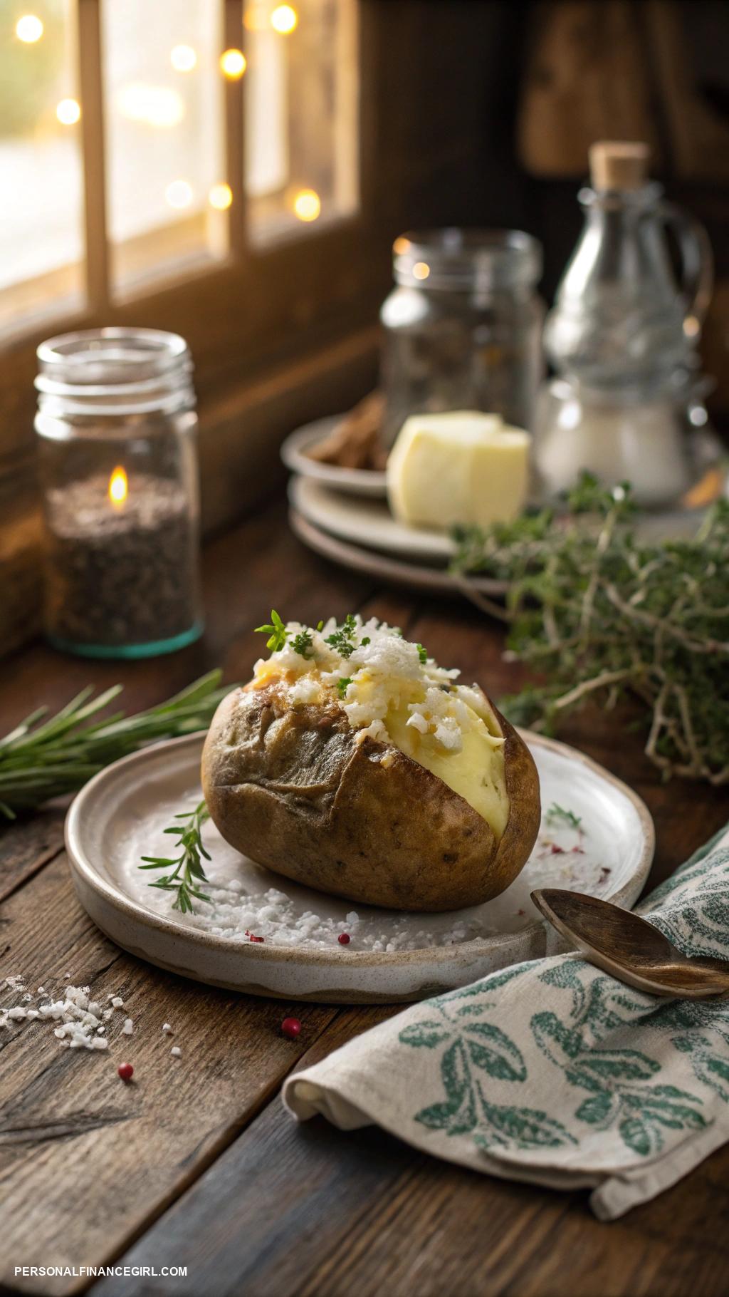 dirt cheap meals Baked potatoes with butter and salt