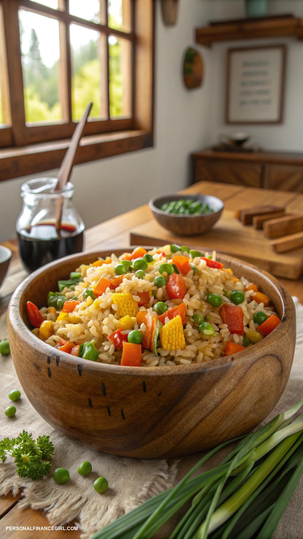 dirt cheap meals Egg fried rice with vegetables