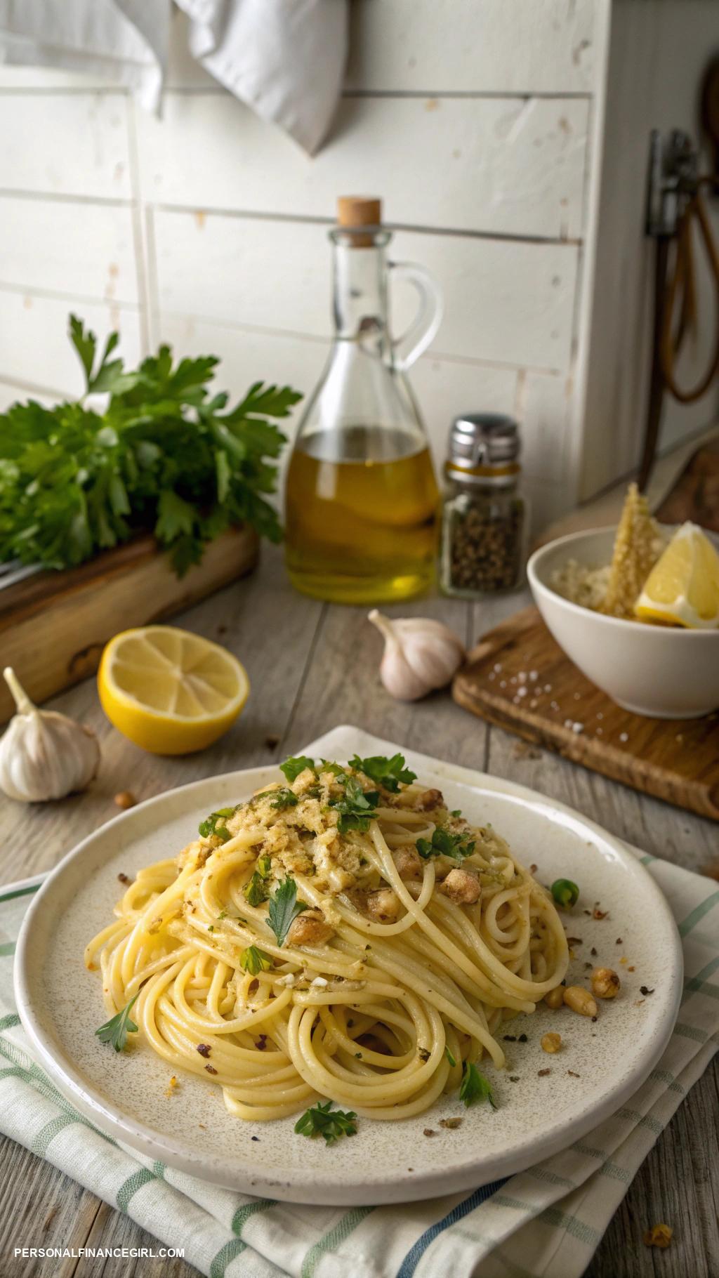 dirt cheap meals Pasta with garlic and olive oil