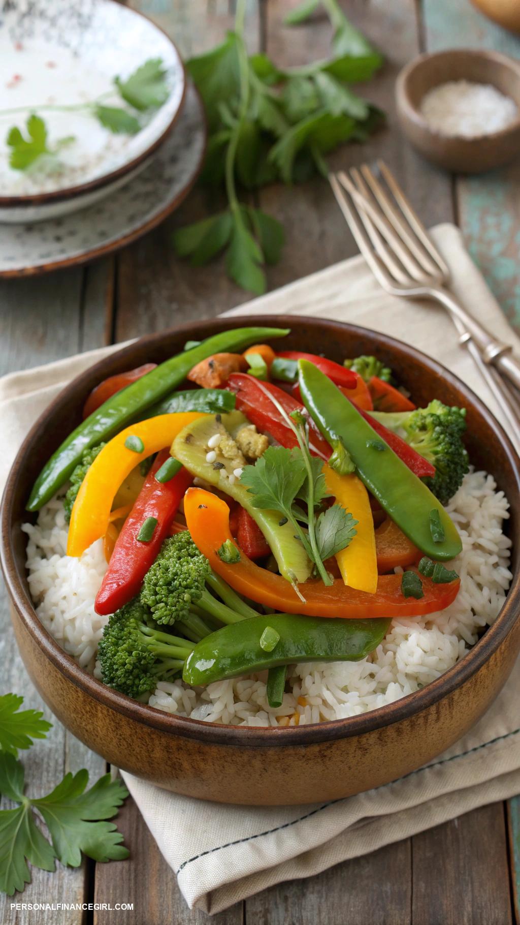 cheap and easy dinner ideas Vegetable stir fry with rice