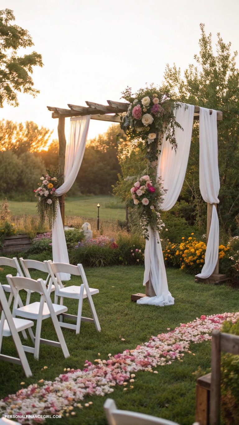 cheap backyard wedding Choose a natural backdrop for ceremony