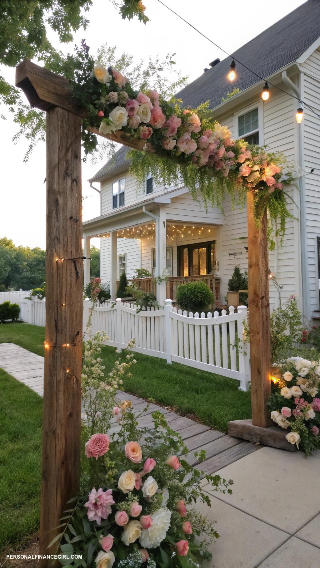 cheap backyard wedding Create a DIY flower arch