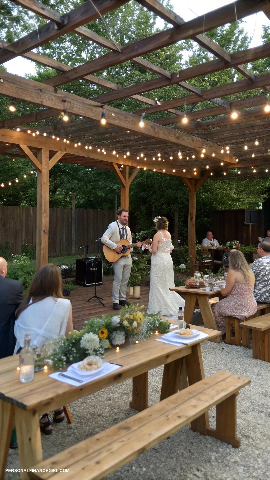 cheap backyard wedding Hire a local band or musician