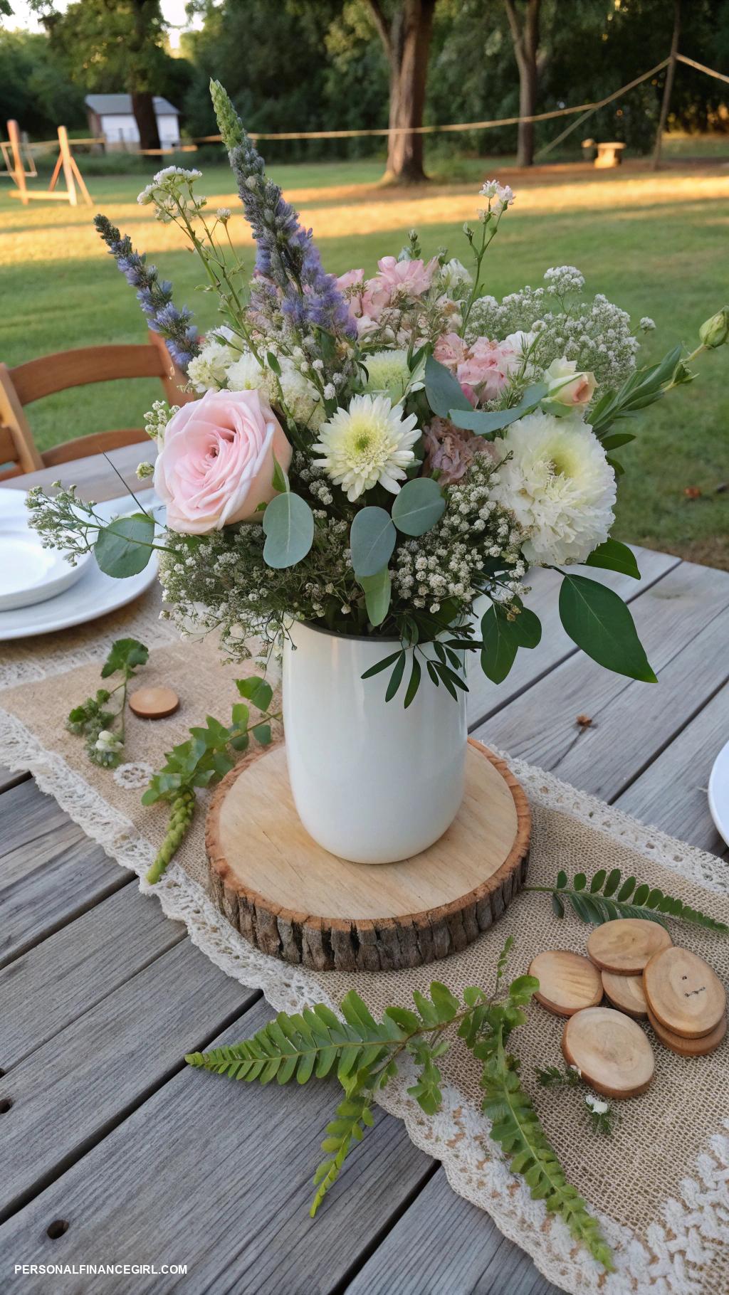 cheap backyard wedding Make your own centerpieces