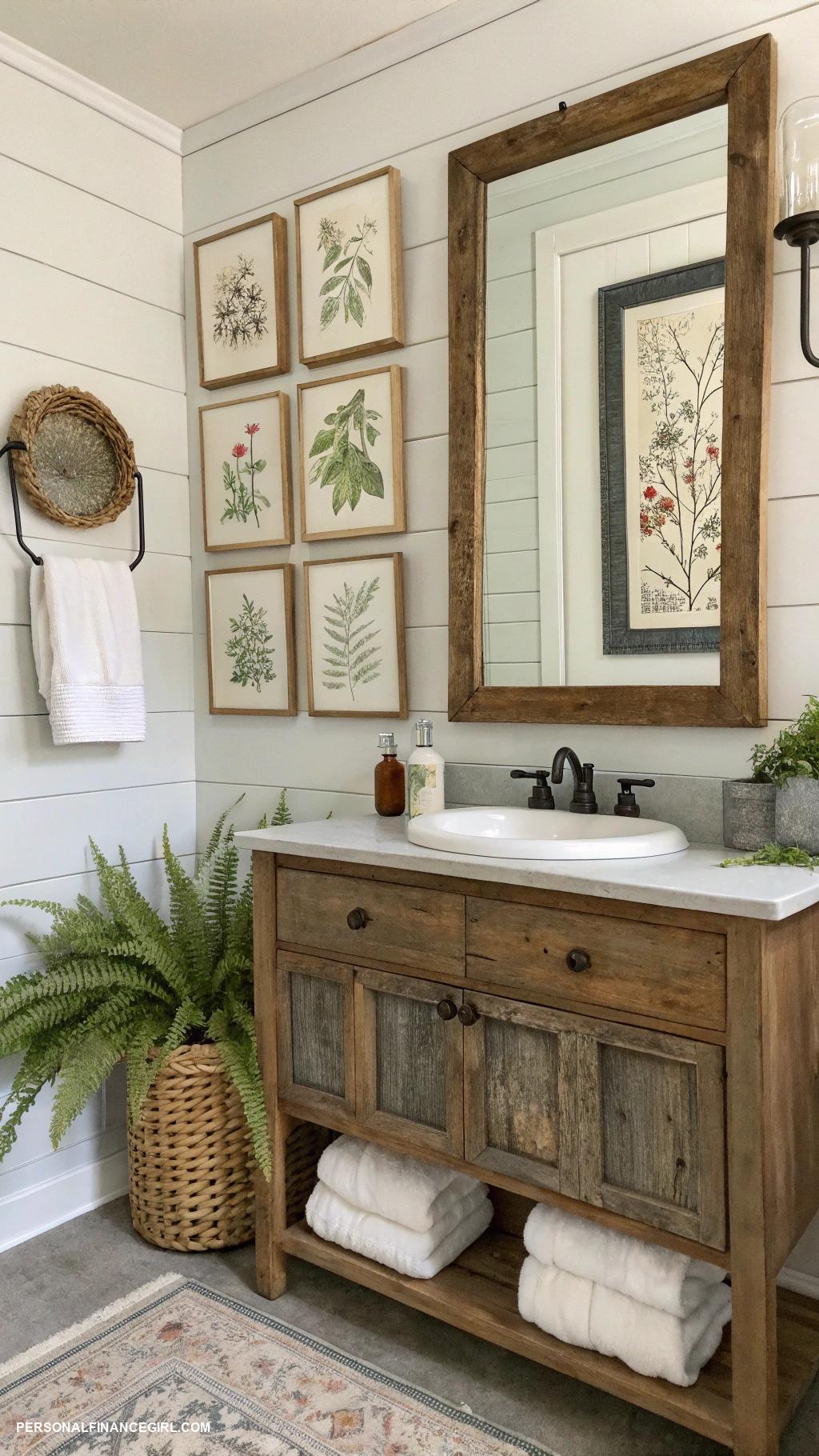 cheap bathroom makeover ideas Hang framed art or photos