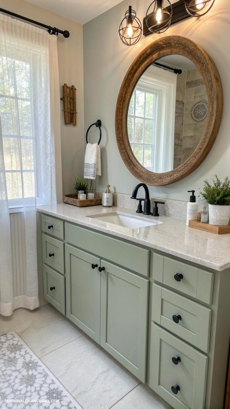 cheap bathroom makeover ideas Paint cabinets for a fresh look