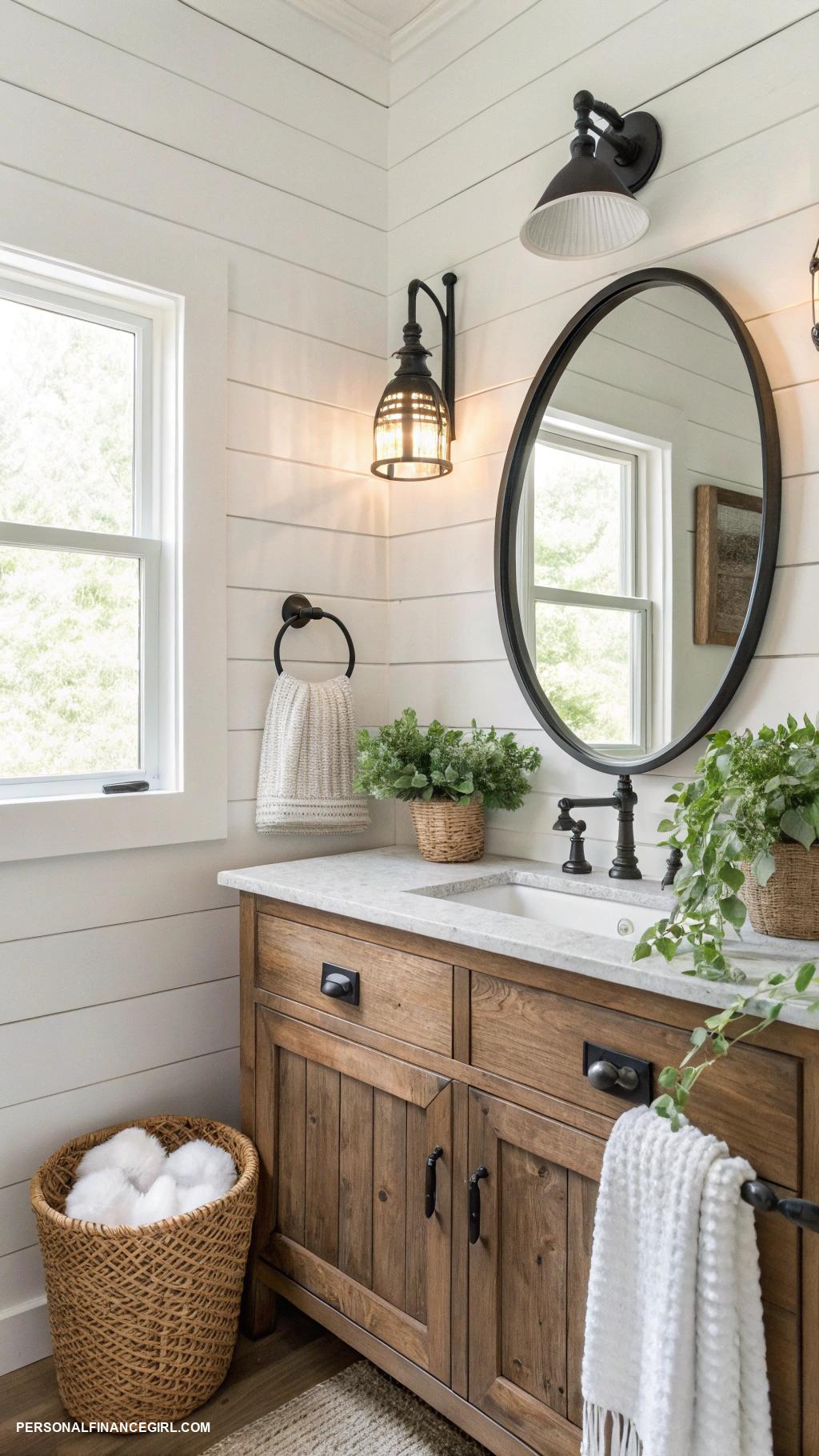 cheap bathroom makeover ideas Replace light fixtures for brightness